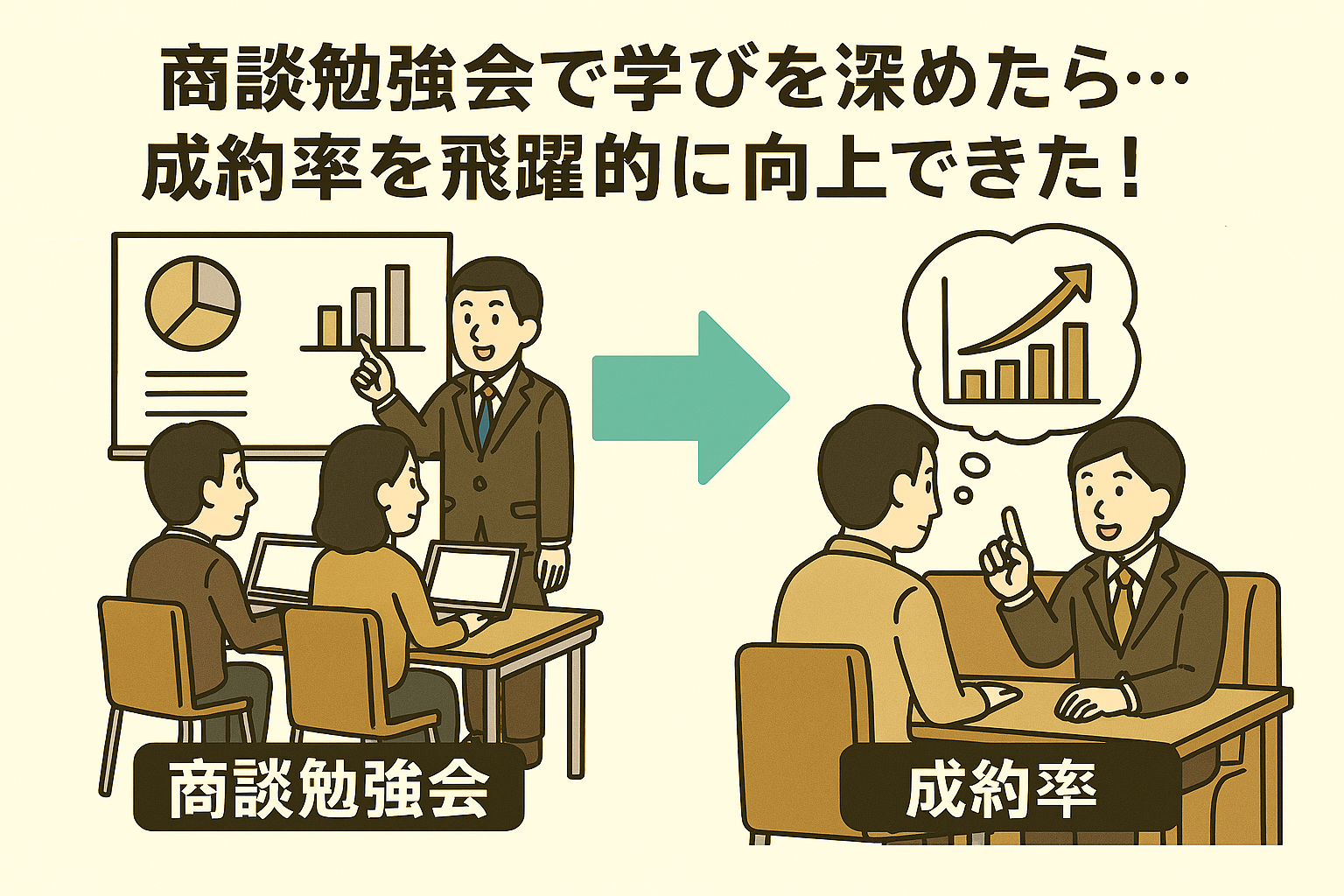 商談勉強会で学びを深めたら、成約率を飛躍的に向上できた！